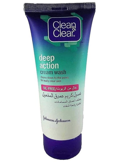 CLEAN & CLEAR, Facial Cream Wash, Deep Action, 100ml