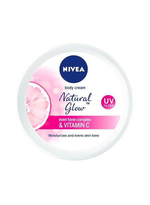 Body Cream Even Tone, Natural Glow, Even Tone Complex & Vitamin C, All Skin Types, Jar - White 50ml
