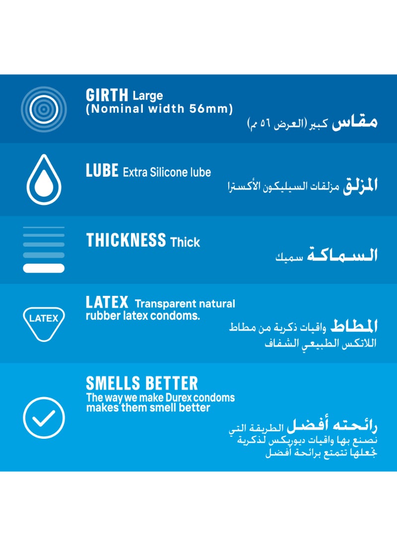 دوريكس 12 قطعة واقي ذكري للرجال بمزلقات أكثر اكسترا سيف - Image 2