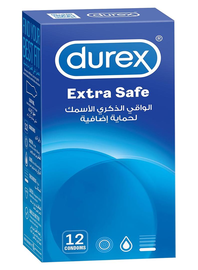 دوريكس 12 قطعة واقي ذكري للرجال بمزلقات أكثر اكسترا سيف - Image 1