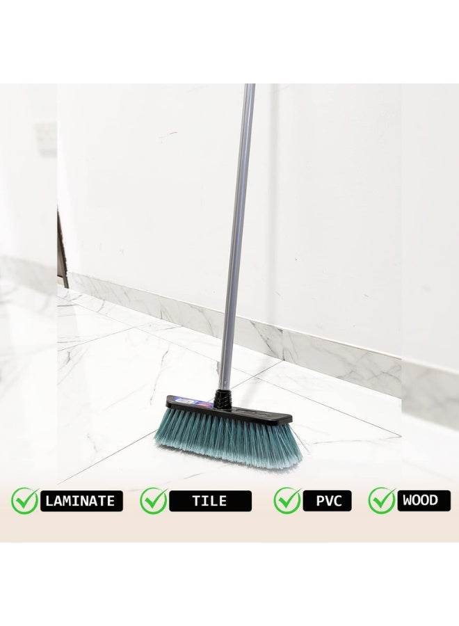 فيليدا مكنسة صديقة للبيئة للأرضيات الداخلية مع مقبض يد مضاد للانزلاق لجميع أنواع الأرضيات، شعيرات مرنة متعدد الألوان 135 cm - Image 3