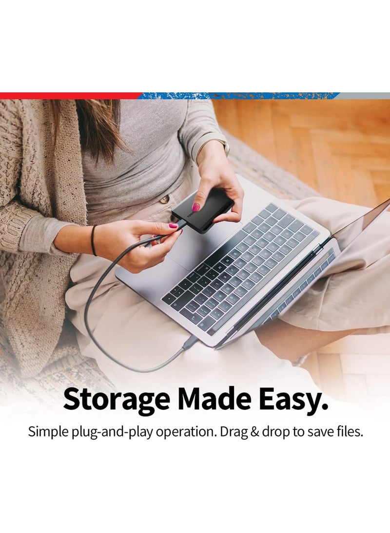 Toshiba Canvio Basics 1TB Portable External Hard Drive USB 3.0, Black 1 TB - Image 3