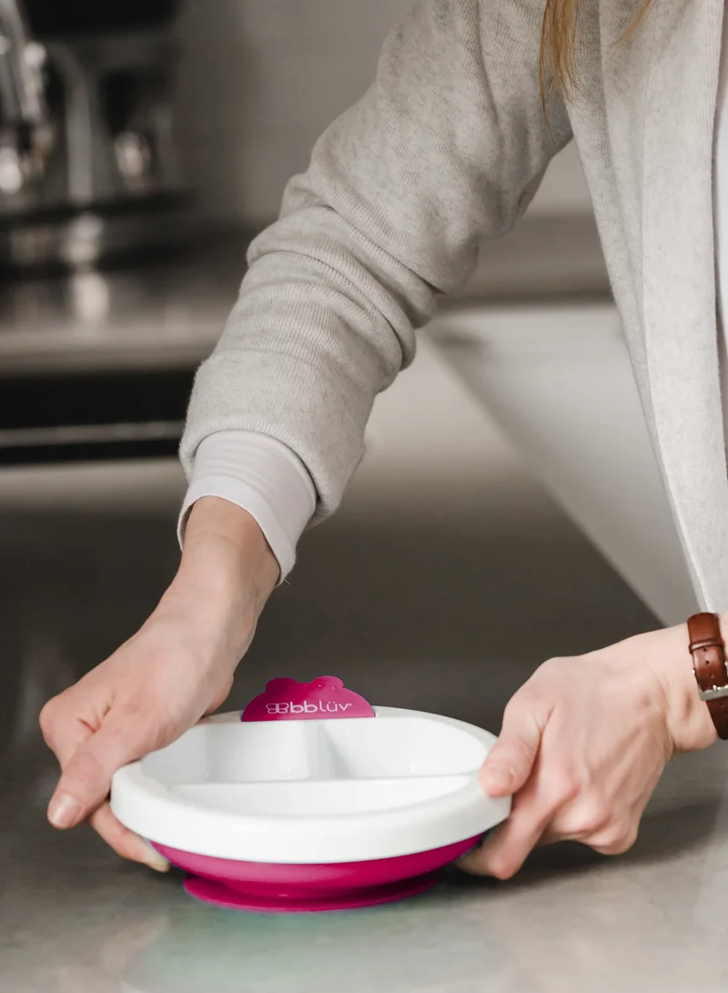bbluv Platö – Warm Feeding Plate for Babies & Toddlers – Keeps Food Warm, Non-Slip Suction Base, Divided Sections – Easy to Clean & BPA-Free – Aqua