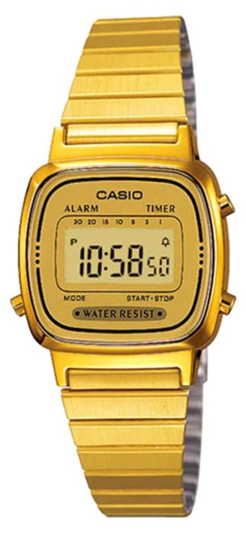 Women's Stainless Steel Digital Wrist Watch LA670WGA-9DF - 30 mm - Gold