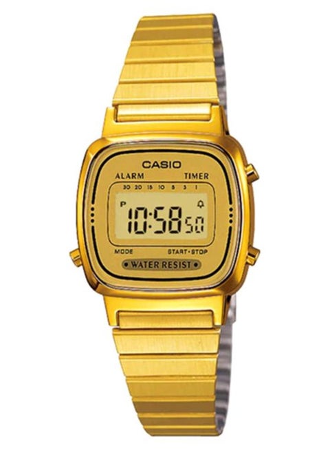 Women's Stainless Steel Digital Wrist Watch LA670WGA-9DF - 30 mm - Gold