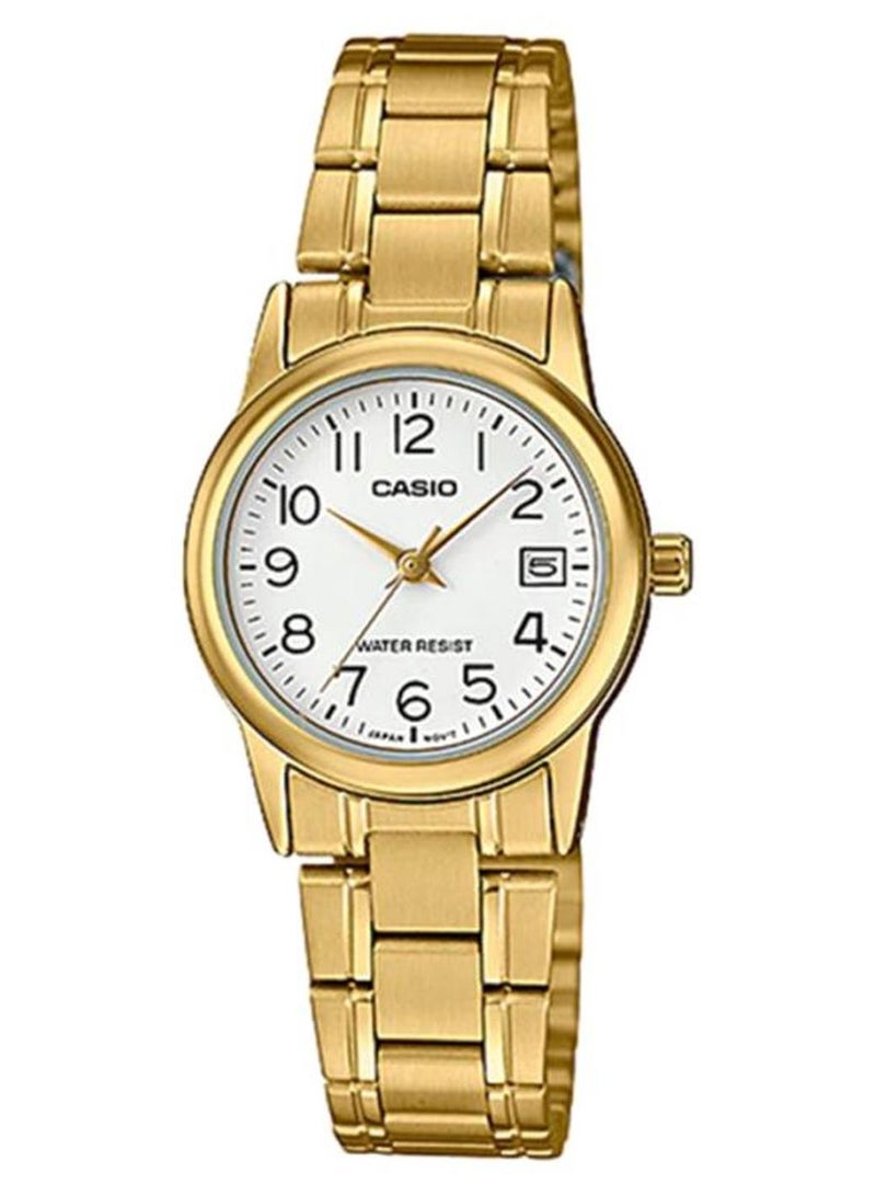 CASIO Women's Stainless Steel Analog Wrist Watch LTP-V002G-7B2UDF - 25 mm - Gold - Image 1