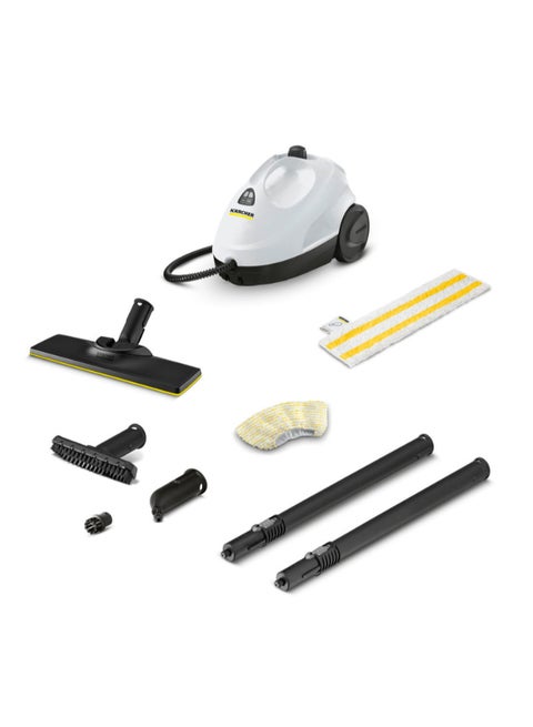 SC2 Steam Cleaner, 1500W, Powerful High-Pressure Home Cleaner, Multipurpose, Versatile Accessories, Ideal for Kitchen & Bathroom Use - White/Black
