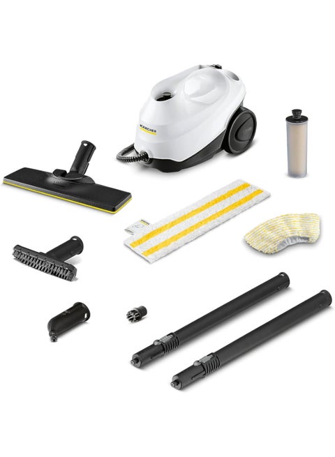 KARCHER STEAM CLEANER SC 3 EasyFix, 1900 W, 3.5 bar steam pressure, 1 Liter tank capacity, Heats up in just 30 seconds, Kills 99.99% of viruses & bacteria - 1.513-652 White/Black