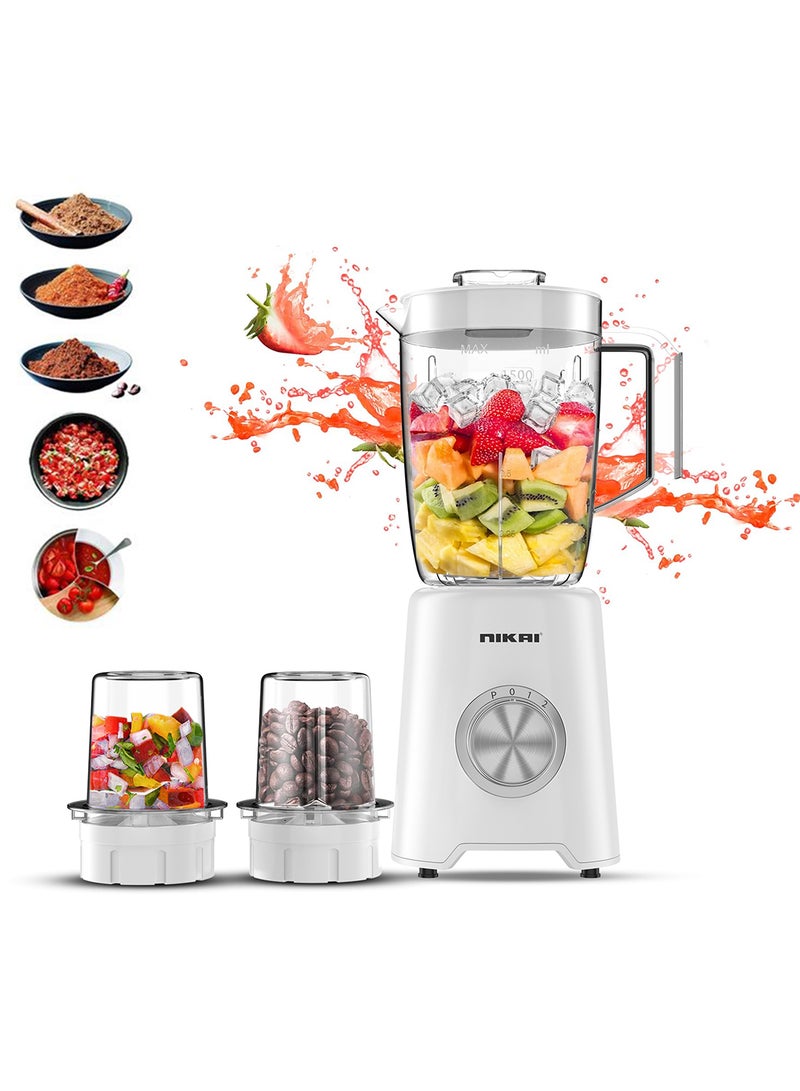 3-in-1 Blender with  1.5 Ltr Liquid Jar, 1 Coffee Grinder & 1 Meat Mincer, 2 Speeds, Stainless Blades, Unbreakable Jar, Perfect for Dry & Wet Fine Grinding, Mixing & Juicing 600 W NB1900NA1/ NB2900EB2 White/Clear - pnsku/N20471325A/45/_/1734587239/e8d48928-9d35-4d39-9d1f-ce4c2ee1d2d8