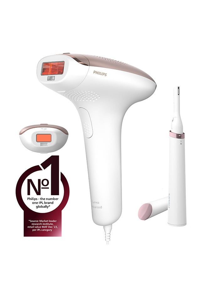 Philips Philips Lumea IPL, Hair Removal, 7000 Series, Skintone Sensor, 2 Attachments, Body, Face, Compact Pen Trimmer, Corded Use, BRI921/60, 60 Days Money Back Guarantee White/Rose Gold 