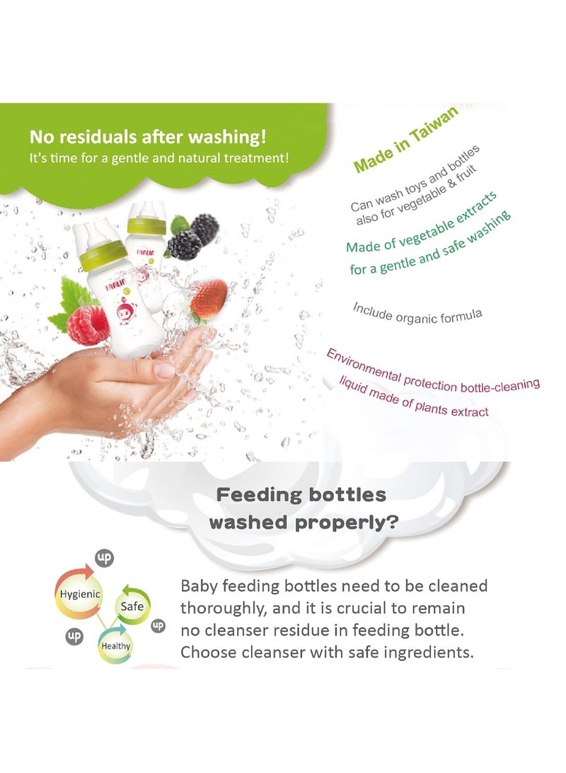 FARLIN - Baby Bottle Wash Refill Pack 700ml – Plant Based Natural, Safe And Non-Toxic with Neutral PH Cleaner for Bottles, Pacifiers And Accessories - Image 1