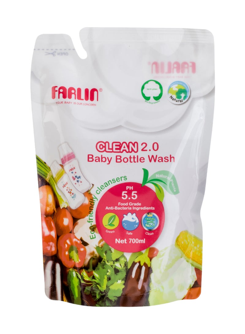 FARLIN - Baby Bottle Wash Refill Pack 700ml – Plant Based Natural, Safe And Non-Toxic with Neutral PH Cleaner for Bottles, Pacifiers And Accessories - Image 1