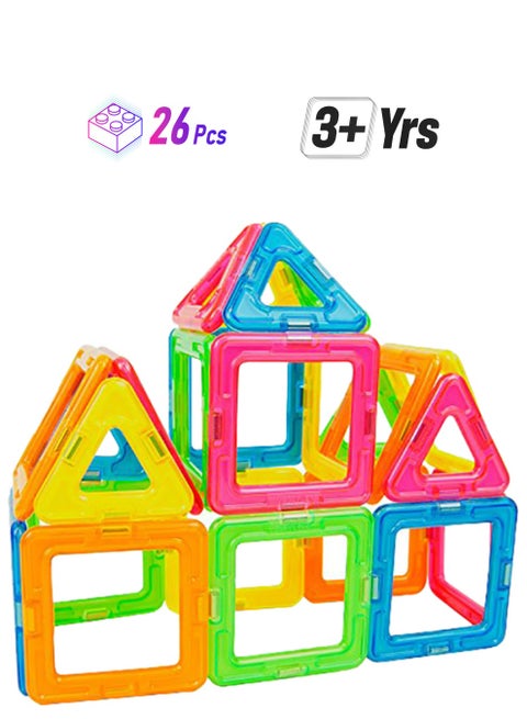26-Piece Neon Magnetic Building Block Set 63302 26