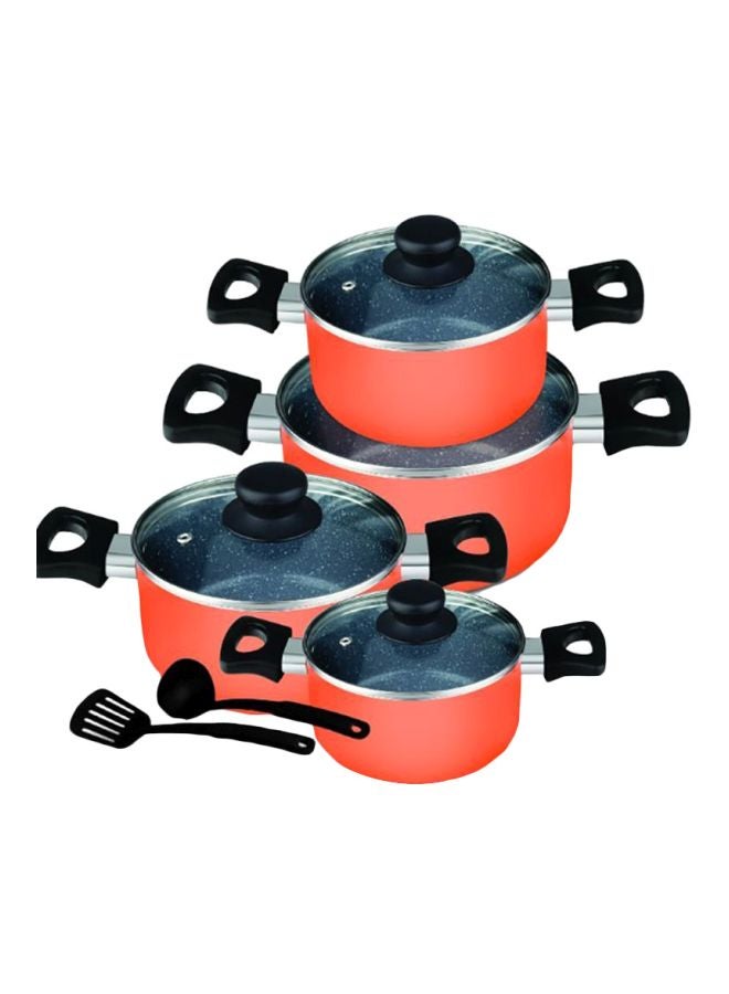 Royalford 6-Piece Marble Coated Cookware Set Coral 