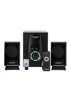 High Power 2.1 Multimedia Speaker, USB, SD, FM, Bluetooth Function, With LED Display, Remote Control, 5000 W PMP0 Speaker Unit, Perfect For Home, Party OMMS1169 Black