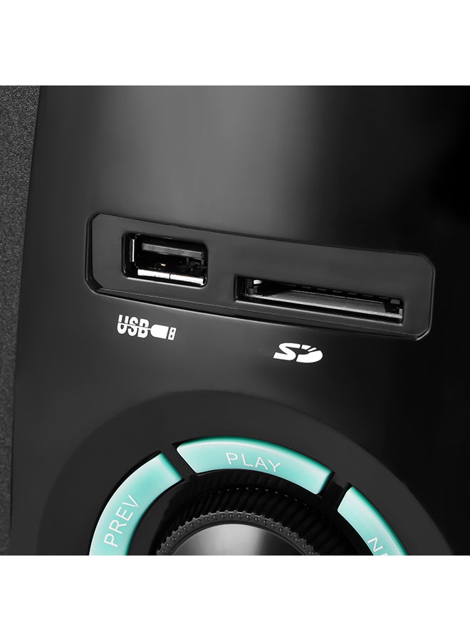 Olsenmark - High Power 2.1 Multimedia Speaker, USB, SD, FM, Bluetooth Function, With LED Display, Remote Control, 5000 W PMP0 Speaker Unit, Perfect For Home, Party OMMS1169 Black - Image 1