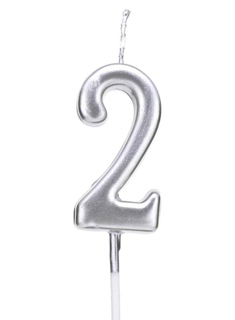 Number 2 Happy Birthday Candle 2 x 4cm