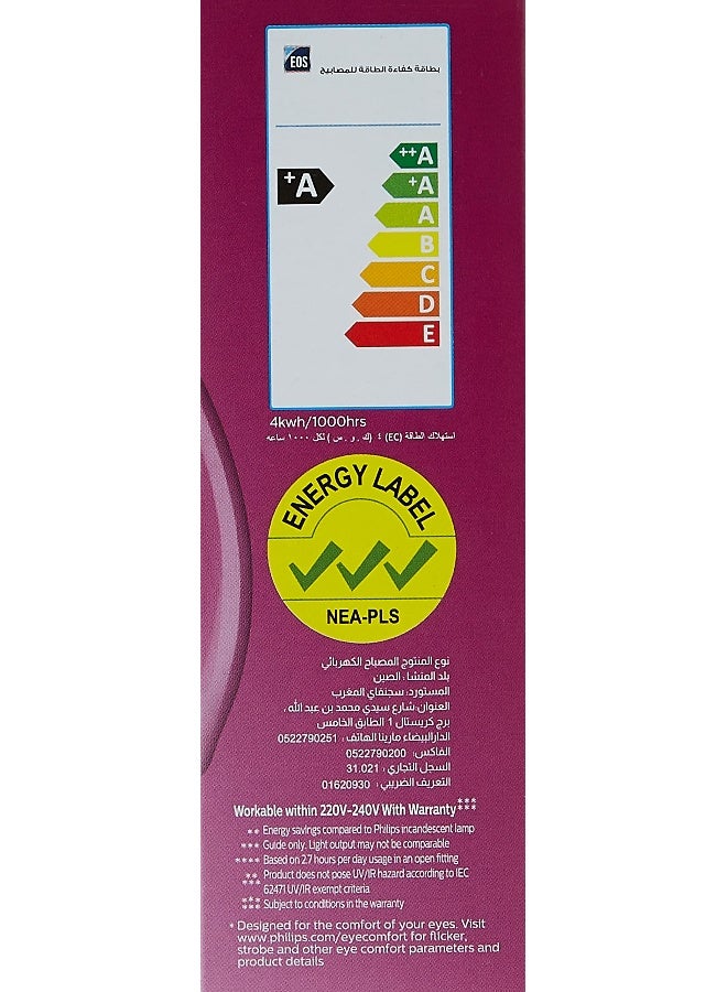 Philips - Led Filament Classic Candle Bulb- 4-40W E14 Capbase- Warm White 1 Year Warranty Warm White 30x100x40mm - Image 1