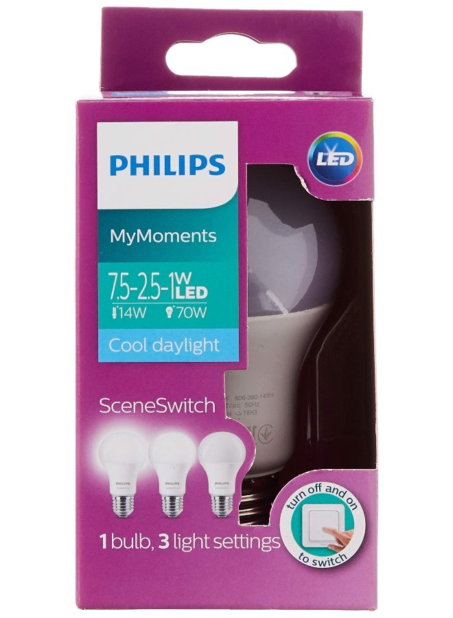 Philips Led Sceneswitch A60 3S 7.5-70W E27 6500K Cooldaylight White 11.1x6.1cm  - Image 2