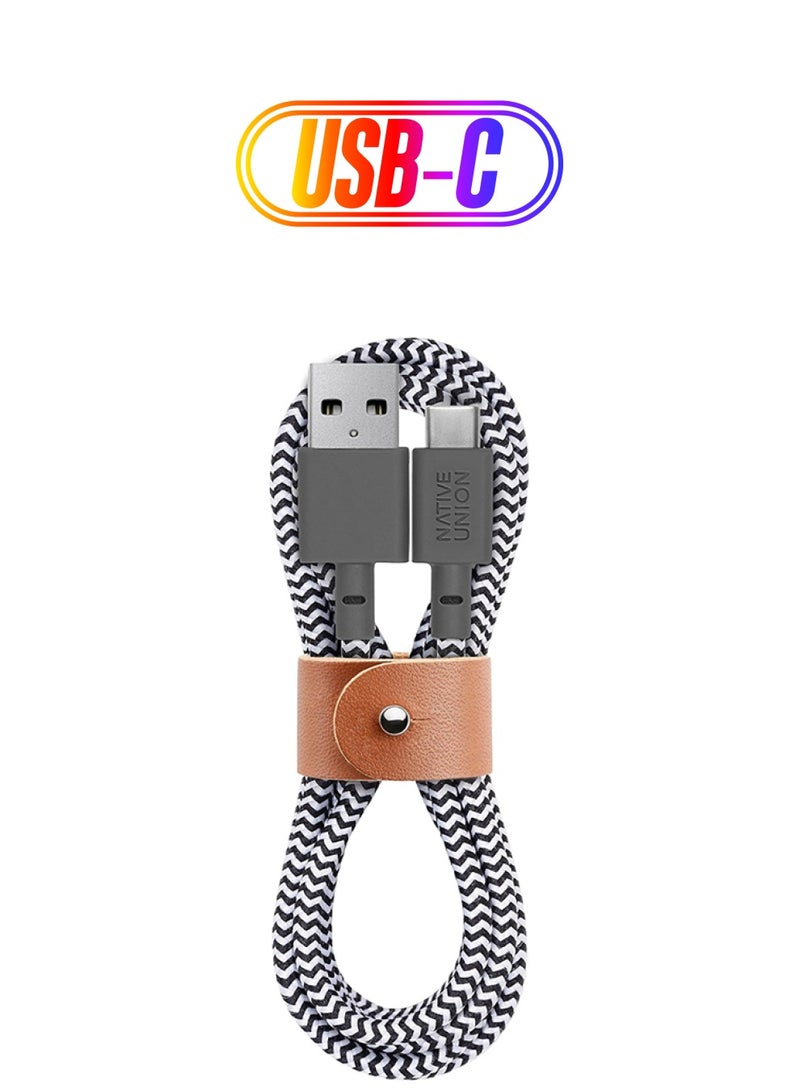 Native Union Belt USB To Type-C Cable Zebra - Image 1