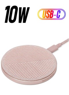 Native Union Drop Qi Certified Wireless Charger - 10W Non-Slip Fast Charging Pad For Wireless Devices - Compatible With Apple iPhone 15/14/13 And Older Models, Samsung, Google, Huawei Rose  - Image 1
