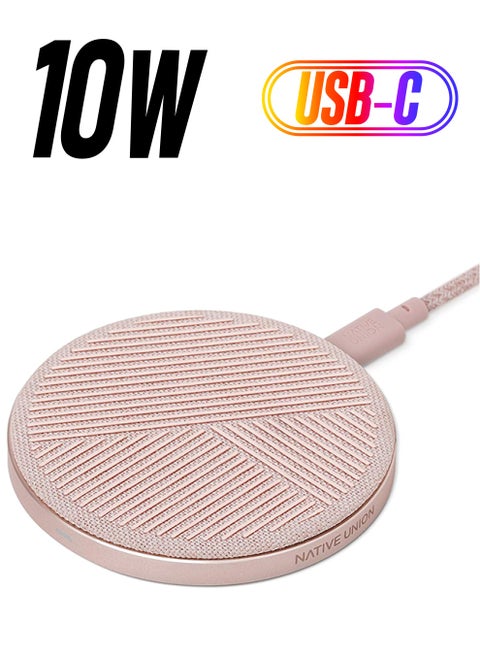 Drop Qi Certified Wireless Charger - 10W Non-Slip Fast Charging Pad For Wireless Devices - Compatible With Apple iPhone 15/14/13 And Older Models, Samsung, Google, Huawei Rose