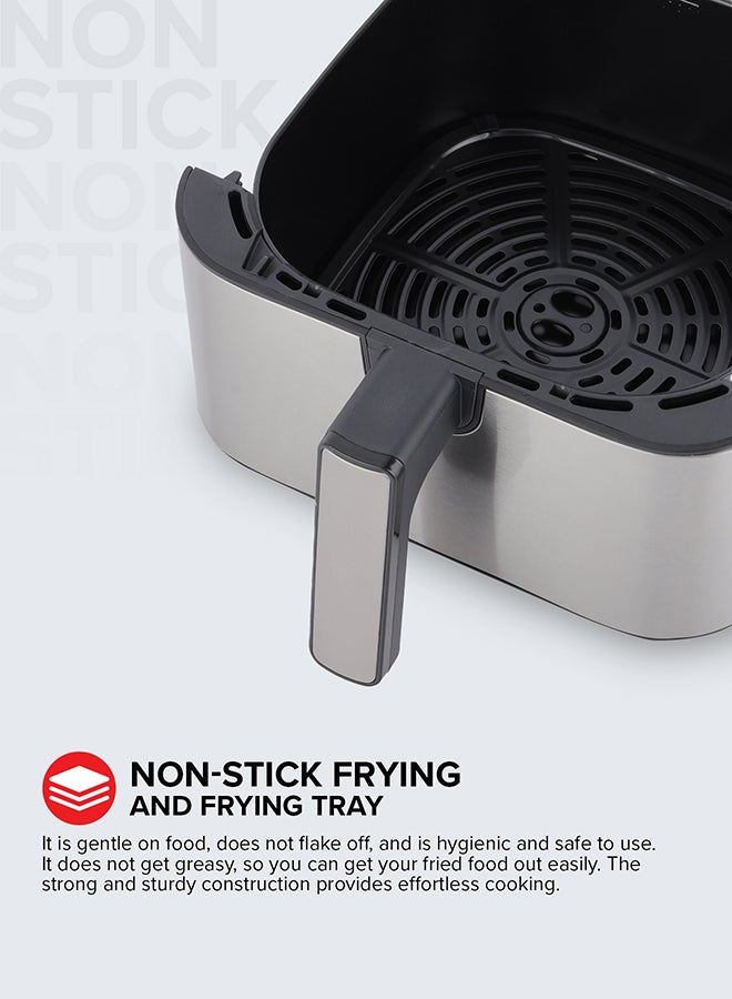 Olsenmark - Digital Air Fryer with Non-Stick Frying Pot and Tray, Oil Free Cooking/ LED Display with Touch Screen, 10 Preset Cook Modes, 1-60 minutes Timer/ for Making Fries, Steak, Chicken, Meat, Bread/ 2 Years Warranty 6 L 1500 W OMAF2346R Black and Silver - Image 1