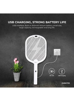 Olsenmark Electric Mosquito Swatter , Rechargeable, Long Life Battery and High Power, Charging 4-5 Hours, Insect Bat Perfect for Bedroom, Kids Room, Kitchen OMBK1753 White  - Image 4