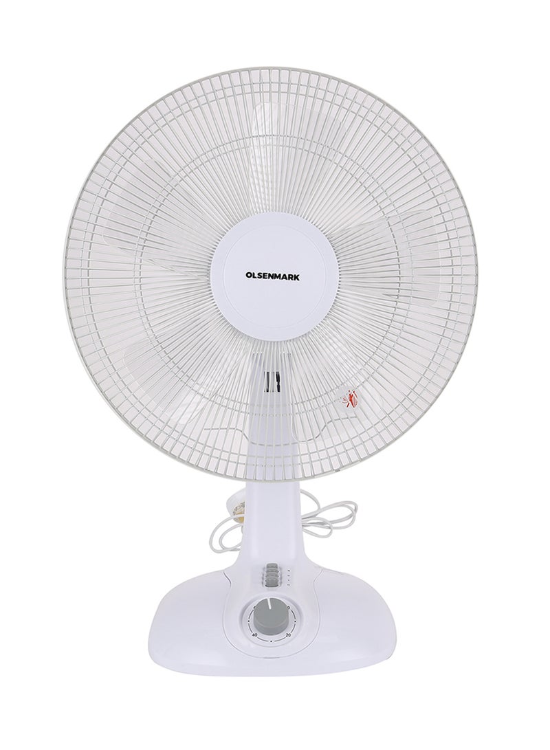 Olsenmark - 16" Table Fan With 5" AS Blades For Strong Wind And 3-Speed Levels/ Adjustable Oscillation, 1 Hour Timer OMF1700 Red/White - Image 1