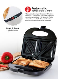 2 Slice Sandwich Maker Toaster OMGM2321, 750W Equipped With Non-Stick Coating And Overheat Protection, Perfect For Making Sandwiches, Bread Toast 750 W OMGM2321 Black - pnsku/N20682111A/45/_/1733653983/223ef340-54d2-4364-a97b-680eb00faace