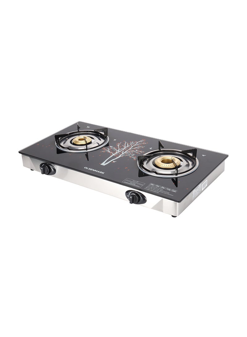 Olsenmark - 2 Burner Glass Top Gas Stove Cooktop OMK2225 Black - Image 1