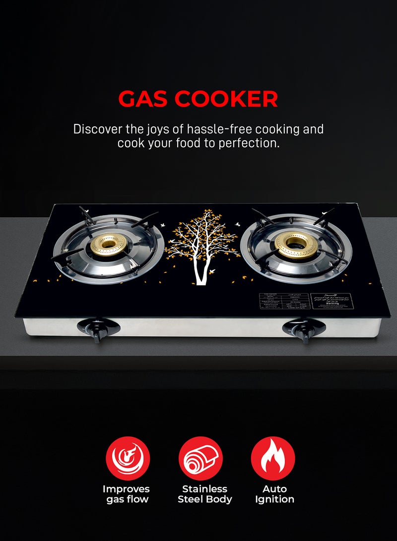 أولسنمارك موقد الطهي بشعلتين OMK2225 أسود - Image 1