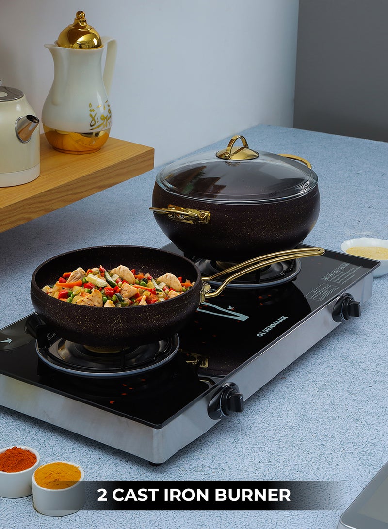 أولسنمارك موقد الطهي بشعلتين OMK2225 أسود - Image 3