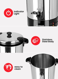 Olsenmark Stainless Steel Water Boiler, Kettle Boil Dry Protection, Cool Touch Handles - Indicator Lights - Keep Warm Function - Automatic Turn Off OMK2312 Black/Silver  - Image 5