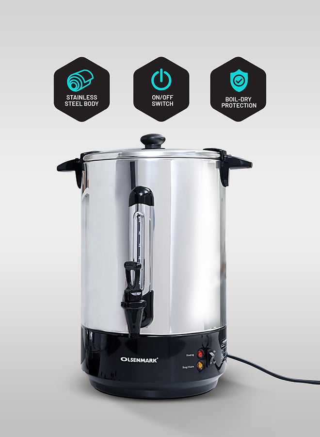 Olsenmark Stainless Steel Water Boiler, Kettle Boil Dry Protection, Cool Touch Handles - Indicator Lights - Keep Warm Function - Automatic Turn Off OMK2312 Black/Silver  - Image 1