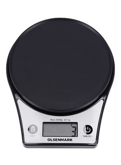 Olsenmark Olsenmark Kitchen Scale- OMKS2324, 5KG capacity, Auto Zero, Auto Off and Tare Function, 2XAAA Batteries; Low Power Consumption; Low Battery Indicator, Units: grams, lb, oz, and ml Black/Grey  - Image 2
