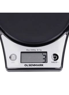 Olsenmark Olsenmark Kitchen Scale- OMKS2324, 5KG capacity, Auto Zero, Auto Off and Tare Function, 2XAAA Batteries; Low Power Consumption; Low Battery Indicator, Units: grams, lb, oz, and ml Black/Grey  - Image 3