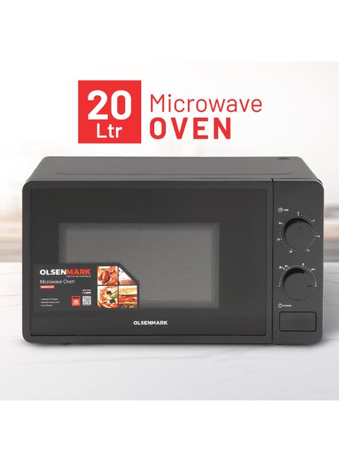 Electric Microwave Oven, 5 Multiple Power Levels with Easy Controls and Cooking End Signal, Perfect for Reheating, Defrosting, Cooking 20 L 1150 W OMMO2343W Black
