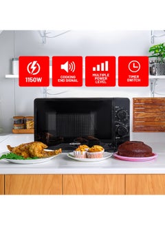 Electric Microwave Oven, 5 Multiple Power Levels with Easy Controls and Cooking End Signal, Perfect for Reheating, Defrosting, Cooking 20 L 1150 W OMMO2343W Black - pnsku/N20682141A/45/_/1714980774/8f35a6b9-e81c-411d-8fb1-339db20693a2