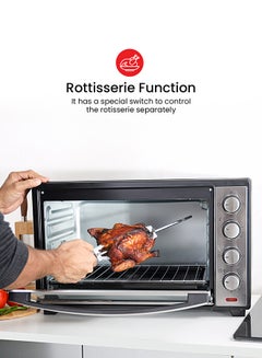 Olsenmark Electric Oven with Convection and Rotisserie, 4 Stage for Heating and Rotisserie 48 L 2000 W OMO2141 Black  - Image 2