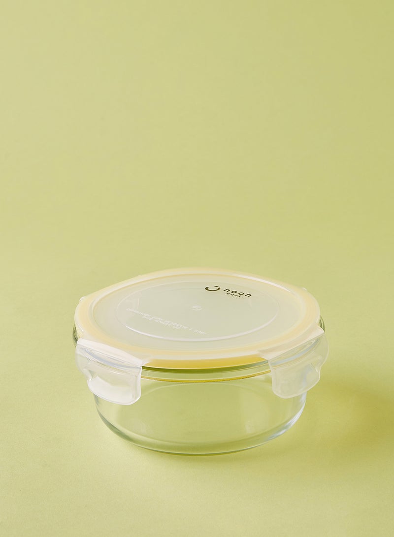 ايست من نون طقم علب طعام مصنوعة من الزجاج ومزود بأغطية محكمة الإغلاق مكون من 3 قطع - علب بتصميم مستدير الشكل لتخزين الطعام - لون أصفر أصفر 3-Piece (Round) - Image 2