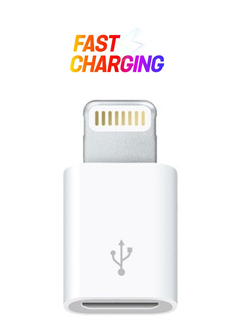 Generic Lightning to Micro USB Adapter White  - Image 1