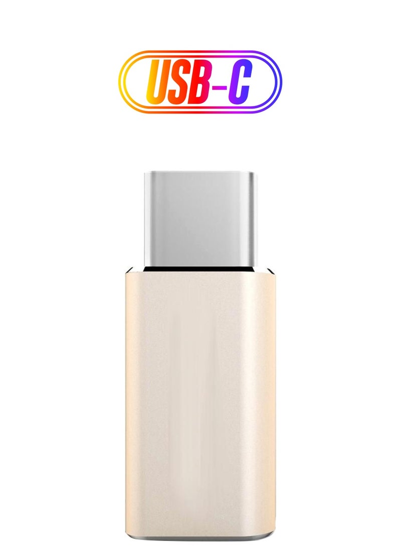 Micro USB To USB Type-C Adapter Gold - Image 1
