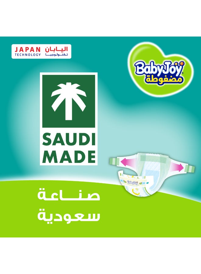 BabyJoy - Compressed Diamond Pad Diaper, Size 3, Medium, 6-12 Kg, Jumbo Box, 104 Diapers - Image 1