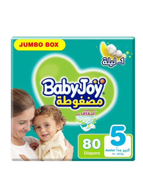 Compressed Diamond Pad Diaper, Size 5, Junior, 14-23 Kg, Jumbo Box, 80 Diapers