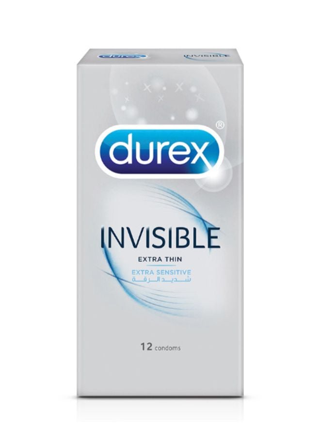 Durex - Invisible Extra Thin Condoms For Men 12 Pieces - Image 1