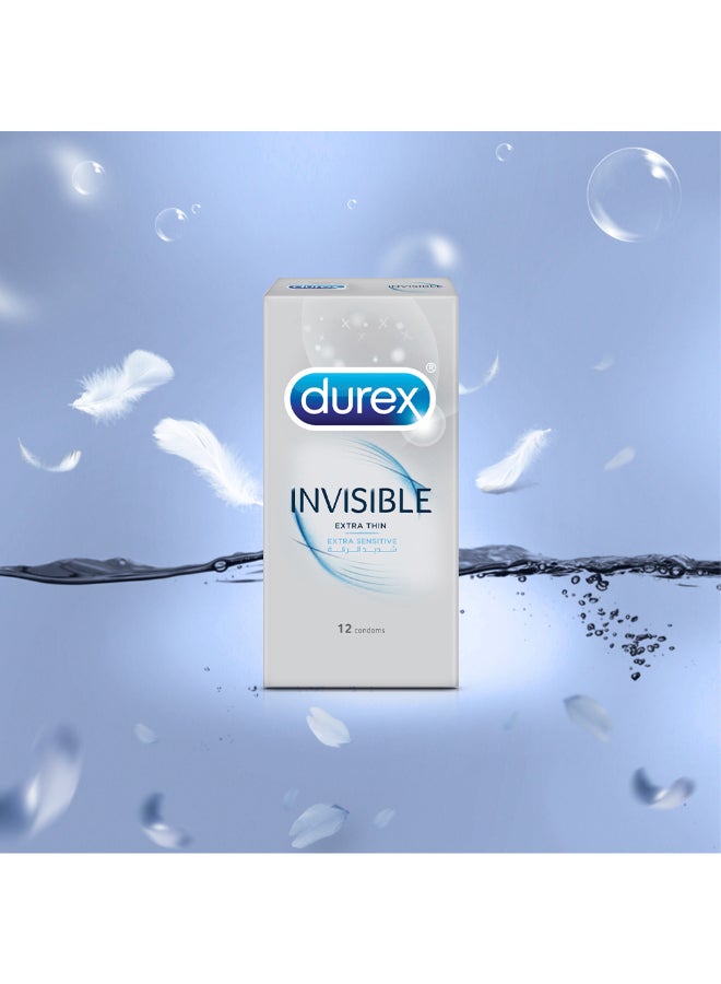 Durex - Invisible Extra Thin Condoms For Men 12 Pieces - Image 1