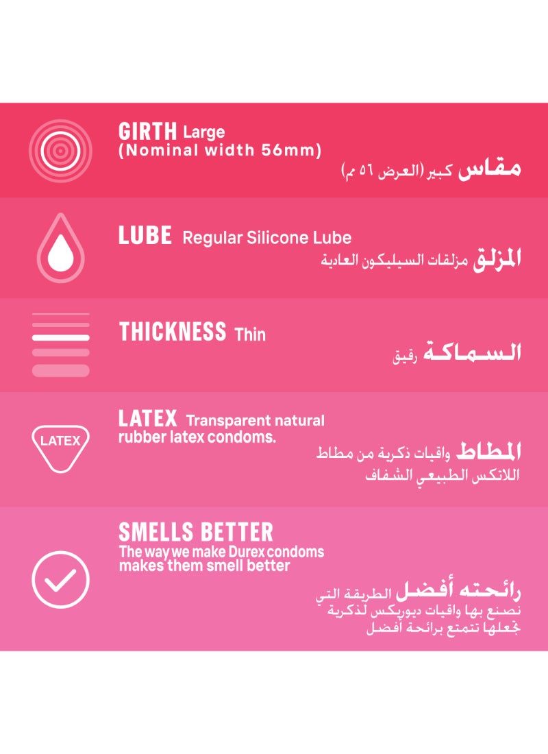 Durex Thin Feel Lubricated Condoms For Men 3 Pieces  - Image 2
