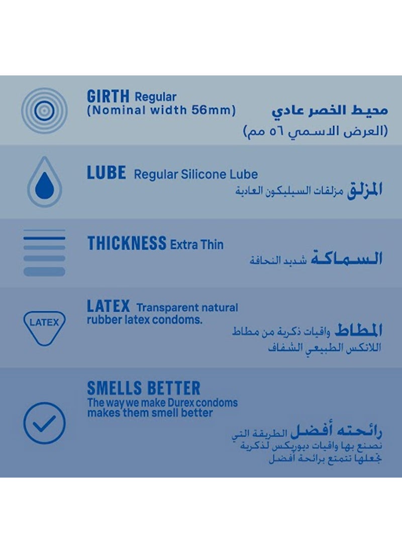 دوريكس ديوركس واقي ذكري للرجال مزلق انفيزيبل رقيق للغاية ، 3 قطع - Image 2