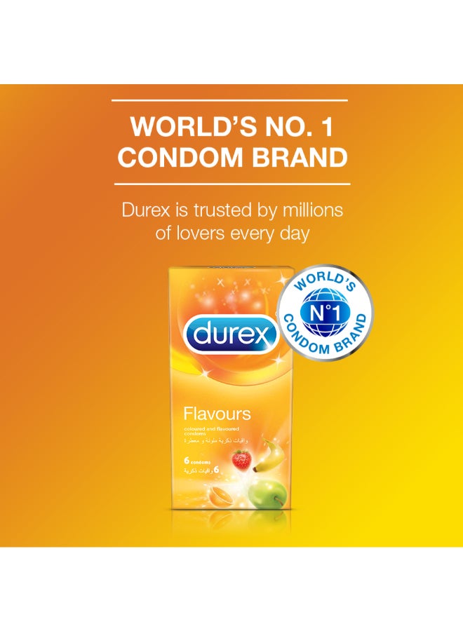 Durex - Coloured And Flavoured Condoms For Men 6 Pieces - Image 1